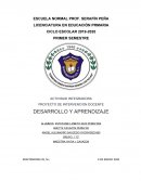 PROYECTO DE INTERVENCION DOCENTE DESARROLLO Y APRENDIZAJE