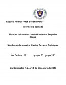 Escuela normal “Prof. Serafín Peña” Informe de Jornada