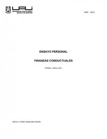 ENSAYO PERSONAL FINANZAS CONDUCTUALES. Página 1