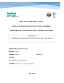 PRÁCTICA N°1 PREPARACIÓN DE MEDIOS DE CULTIVO, REACTIVOS Y SOLUCIONES