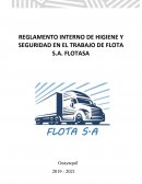 REGLAMENTO INTERNO DE HIGIENE Y SEGURIDAD EN EL TRABAJO DE FLOTA S.A