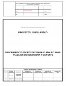 Procedimiento escrito para trabajos de soldadura