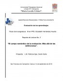 Reporte de Lectura No. 2 “El campo semántico de la evaluación. Más allá de las definiciones”