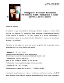 Investigación de mercado de la cadena internacional de café Starbucks en la ciudad de las Palmas de Gran Canaria. Página 1