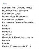 Ejercicios sobre la tasa de interés