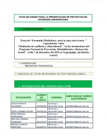 “PROGRAMA NACIONAL DE PREVENCION, REHABILITACION Y REINSERCION SOCIAL “. Página 1