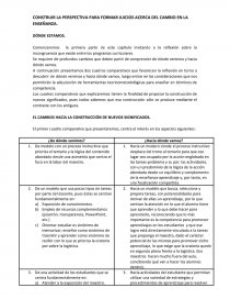 CONSTRUIR LA PERSPECTIVA PARA FORMAR JUICIOS ACERCA DEL CAMBIO EN LA ENSEÑANZA. Página 1