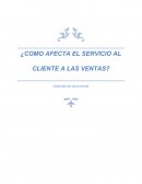 Como afecta el servicio al cliente a las ventas?