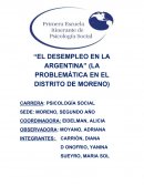 El desempleo en la Argentina. La problemática en el distrito de moreno