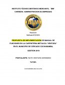 PROPUESTA DE IMPLEMENTACIÓN DE MANUAL DE FUNCIONES EN LA CARPINTERIA METALICA “VENTURA” EN EL MUNICIPIO DE CERCADO COCHABAMBA