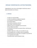 VENTAJAS Y DESVENTAJAS DE LA LECTURA TRADICIONAL