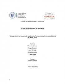 “Estudio de satisfacción de usuarios de la aplicación Pedidos Ya”. Página 1