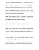 RESUMEN DE LOS PRIMEROS 20 ARTÍCULOS DE LA LEY FEDERAL DEL TRABAJO