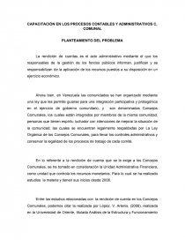 CAPACITACIÓN EN LOS PROCESOS CONTABLES Y ADMINISTRATIVOS C, COMUNAL. Página 1