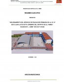 " MEJORAMIENTO DEL SERVICIO DE EDUCACIÓN PRIMARIA EN LA I.E. N° 30213 JUAN LUCIO SOTO JEREMÍAS DEL DISTRITO DE EL TAMBO - HUANCAYO – JUNÍN” CON CUI N° 2378446