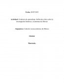 Evidencia de aprendizaje. Reflexión crítica sobre la investigación histórica y económica de México