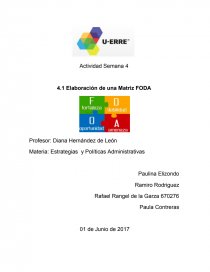 Elaboración de una matriz FODA. Página 1