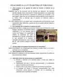 VIOLACIONES A LA LEY EN MATERIA DE PUBLICIDAD
