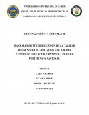 MANUAL ESPECÍFICO DE GESTIÓN DE LA CALIDAD DE LA UNIDAD DE EDUCACIÓN VIRTUAL DEL CENTRO DE EDUCACIÓN CONTINUA – ESCUELA POLITÉCNICA NACIONAL