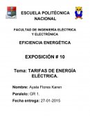TARIFAS DE ENERGÍA ELÉCTRICA