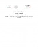 Administración de sistemas de Transporte. Actividad 2. Sistemas de evaluación de los departamentos de una empresa de transporte