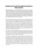 Opinión acerca del tema Bank of América