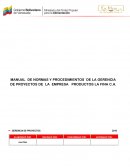 MANUAL DE NORMAS Y PROCEDIMIENTOS DE LA GERENCIA DE PROYECTOS DE LA EMPRESA
