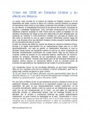 Crisis del 2008 en Estados Unidos y su efecto en México