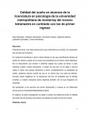 Calidad del sueño en alumnos de la licenciatura en psicología de la universidad metropolitana