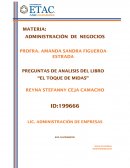 PREGUNTAS DE ANALISIS DEL LIBRO “EL TOQUE DE MIDAS”