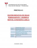 INSTRUMENTOS DE IMAN PERMANENTE Y BOBINA MÓVIL CONEXIÓN LARGA