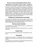 Servicio Comunal Estudiantil-Informe Final