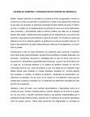 SISTEMA DE GOBIERNO Y ORGANIZACIÓN DE PODERES EN VENEZUELA