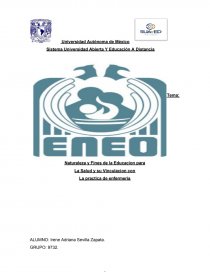 Naturaleza y Fines de la Educacion para La Salud y su Vinculacion con La practica de enfermeria. Página 1