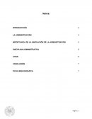 IMPORTANCIA DE LA INNOVACIÓN DE LA ADMINISTRACIÓN