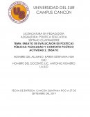 ENSAYO DE EVALUCAION DE POLÌTICAS PÚBLICAS: PLURALIDAD Y CONTEXTO POLÌTICO