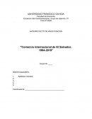ANTEPROYECTO DE INVESTIGACIÓN "Comercio internacional de El Salvador, 1994-2019"