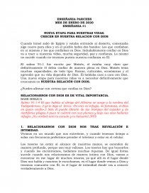 CRECER EN NUESTRA RELACION CON DIOS. Página 1