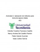 Actividad 2. Aplicación de métodos para toma de signos vitales