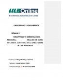 CREATIVIDAD Y COMUNICACIÓN PERSONAL: ANALISIS DE COMO INFLUYE EL CONTEXTO EN LA CREATIVIDAD DE LAS PERSONAS