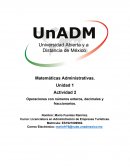Actividad Operaciones con números enteros, decimales y fraccionarios