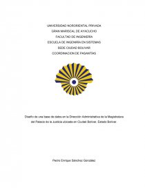 Diseño de base de una datos en la Dirección Administrativa de la Magistratura del Palacio de la Justicia. Página 1