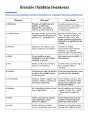 Glosario Palabras Hermosas