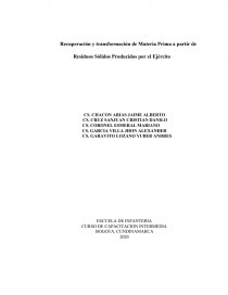 Recuperación y transformación de Materia Prima a partir de Residuos Sólidos Producidos por el Ejército. Página 1