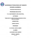 Actividad: “Resolver 10 ejercicios relacionados con el cálculo de mol”