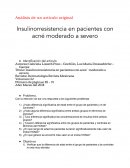 Insulinorresistencia en pacientes con acné́ moderado a severo