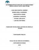DETERMINACIÓN DE COSTO DE LAS HABITACIONES SENCILLA EN EL HOTEL CASA FÁTIMA
