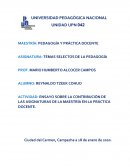 ENSAYO SOBRE LA CONTRIBUCIÓN DE LAS ASIGNATURAS DE LA MAESTRÍA EN LA PRÁCTICA DOCENTE