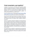 Crisis humanitaria