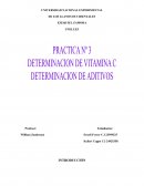 Determinación de vitamina C. Determinación de aditivos